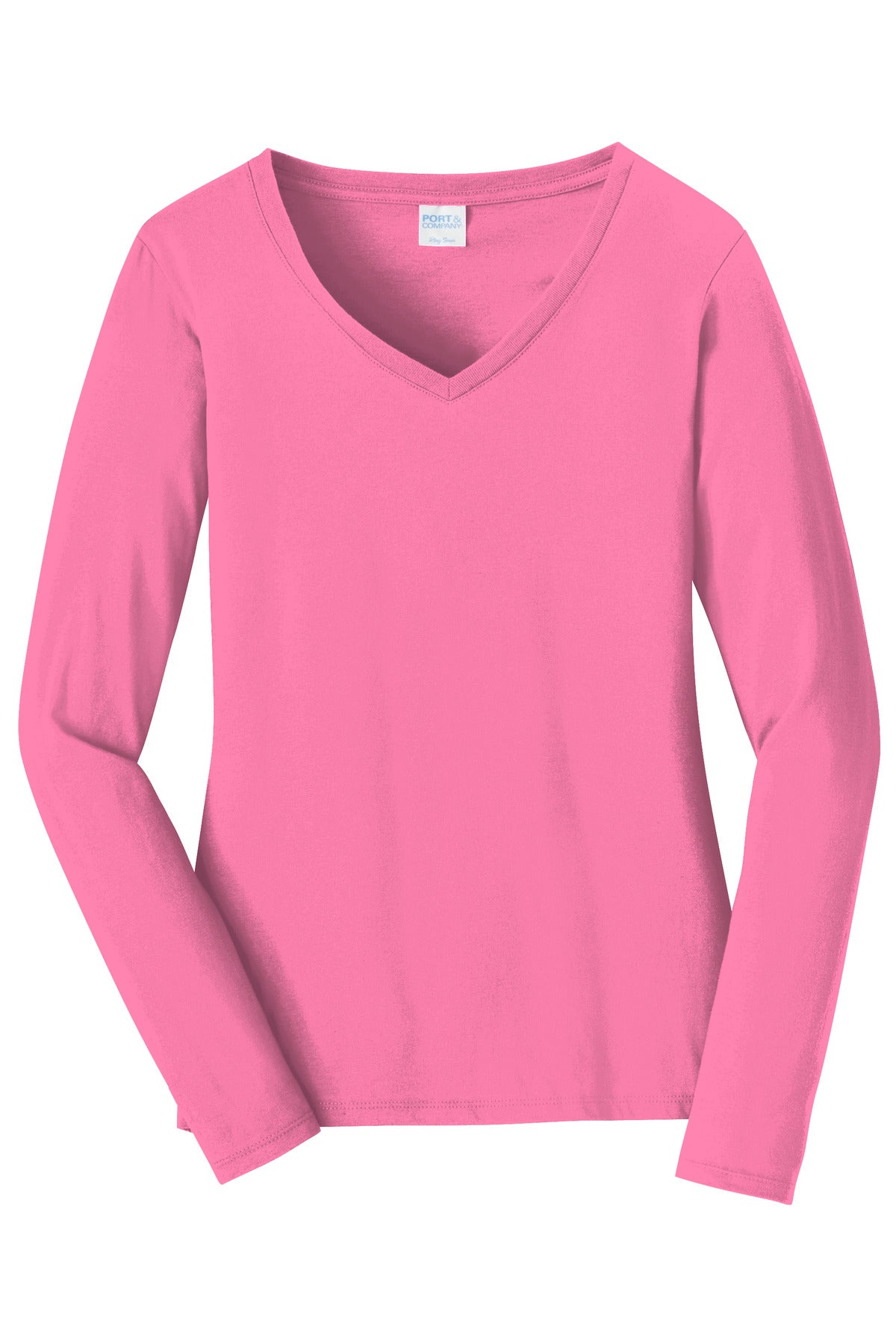 Port & Company® Ladies Long Sleeve Fan Favorite™ V-Neck Tee